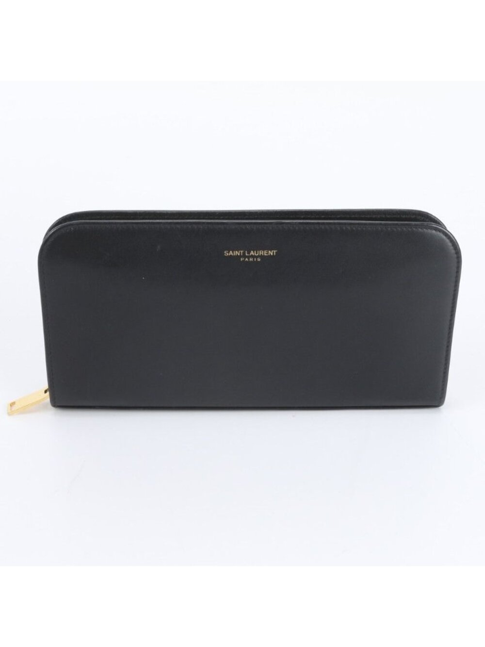 Saint Laurent YSL Paris Leather Wallet Zip Around Black